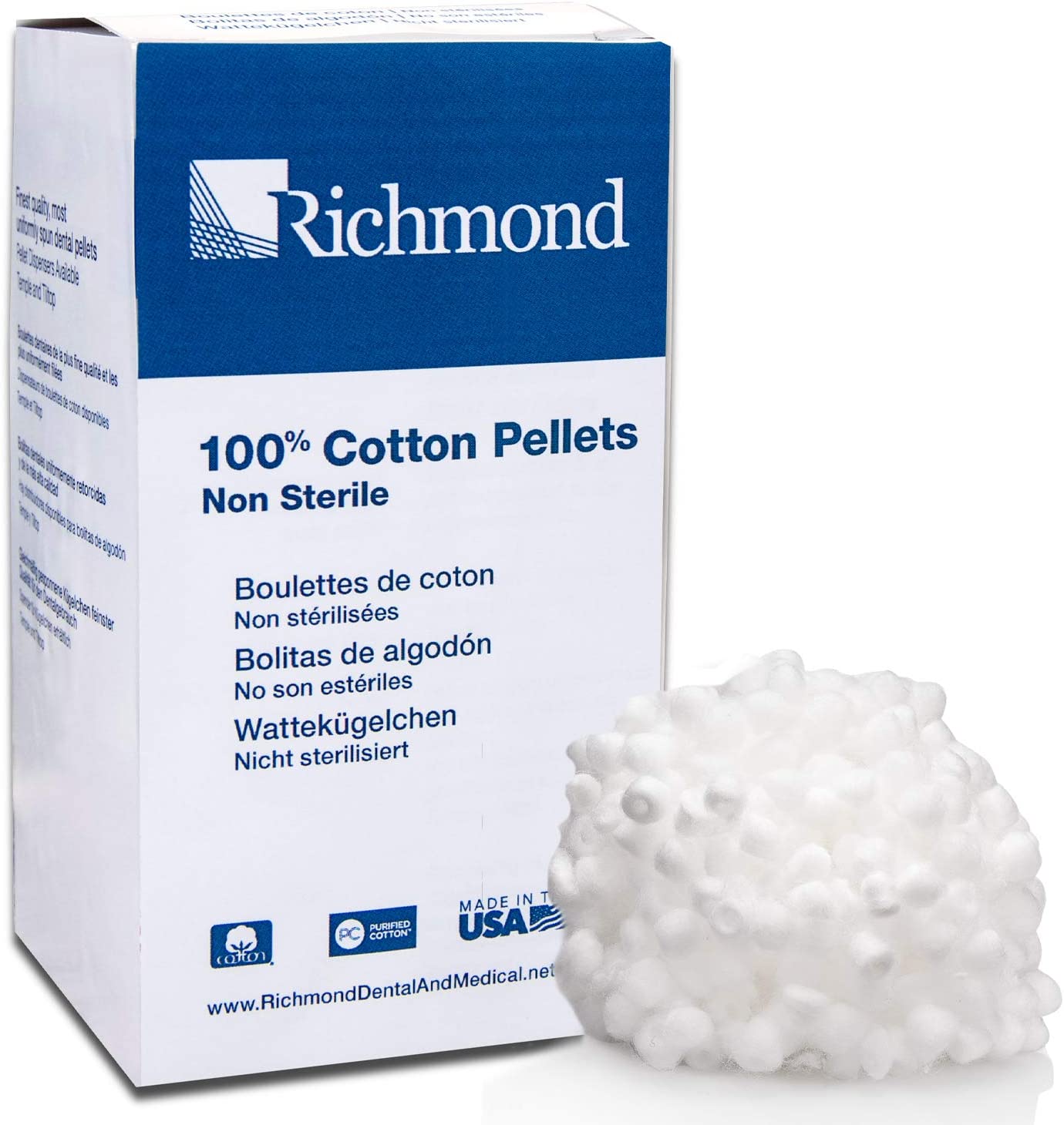 Richmond Dental 100107 Cotton Pellets Size #2 Non-Sterile 2550/Bx Richmond Dental 100107 Cotton Pellets Size #2 Non-Sterile 2550/Bx